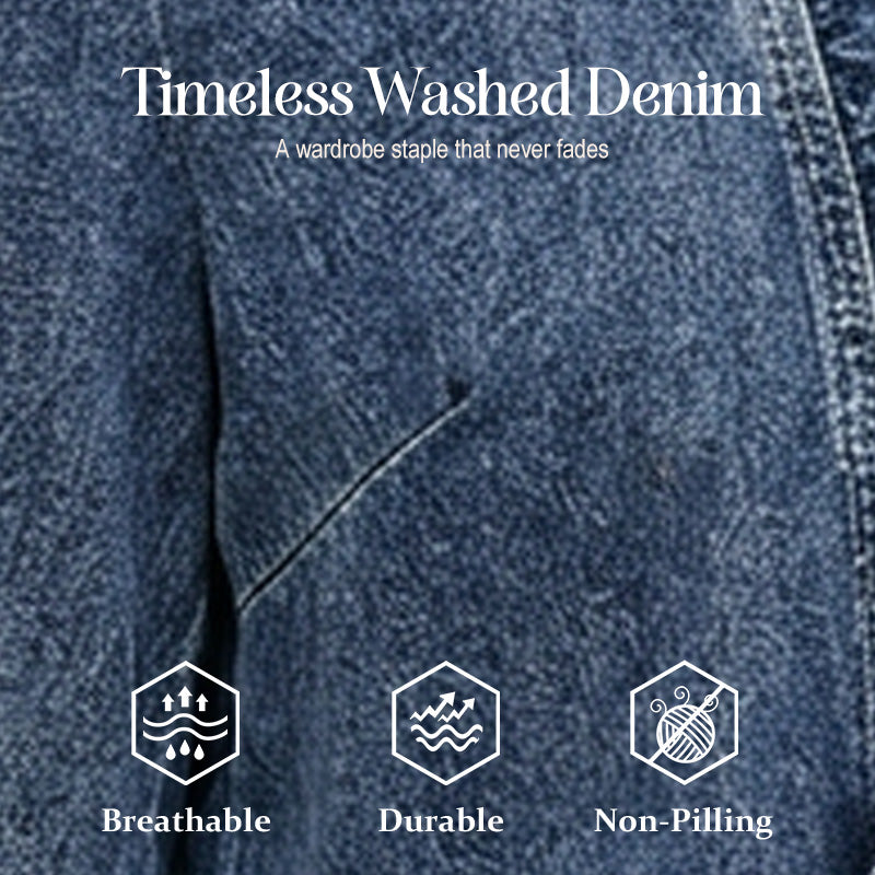 🎁Noutăți cu 50% reducere💥Jachetă din denim pentru femei, cu volane și deschidere în față-1