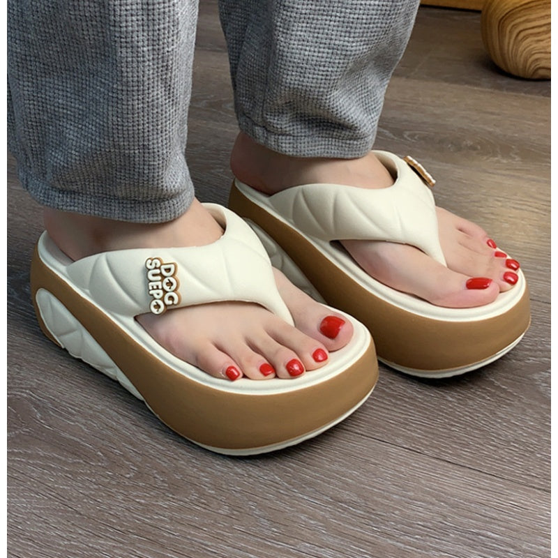 🌸 👡Papuci bloc colorati de vara de dama cu talpa moale si tocuri groase ☀️-6