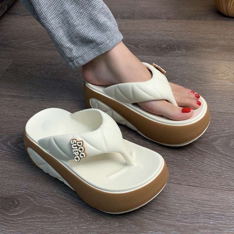 🌸 👡Papuci bloc colorati de vara de dama cu talpa moale si tocuri groase ☀️-5