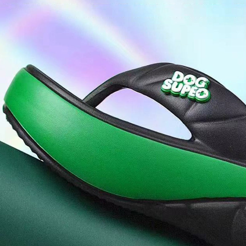 🌸 👡Papuci bloc colorati de vara de dama cu talpa moale si tocuri groase ☀️-7