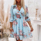 🌸Rochie cu imprimeu floral și decolteu în V pentru femei✨Strălucește toată vara-11