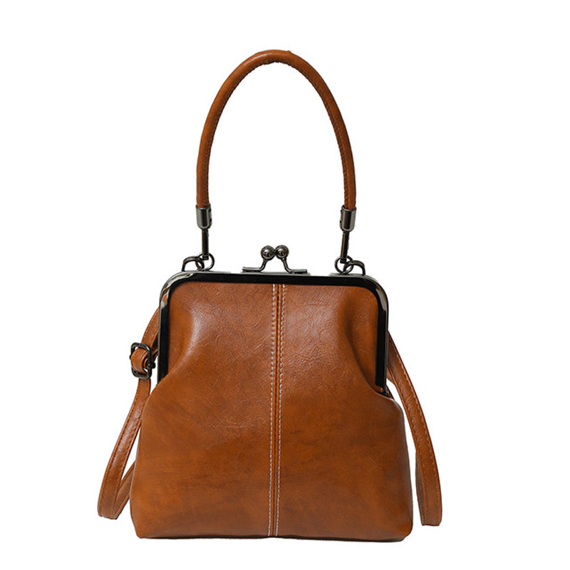 👜Noi genți de mână disponibile acum! 🤩Geantă de umăr pentru femei cu închizătoare tip sărut și mâner superior-8