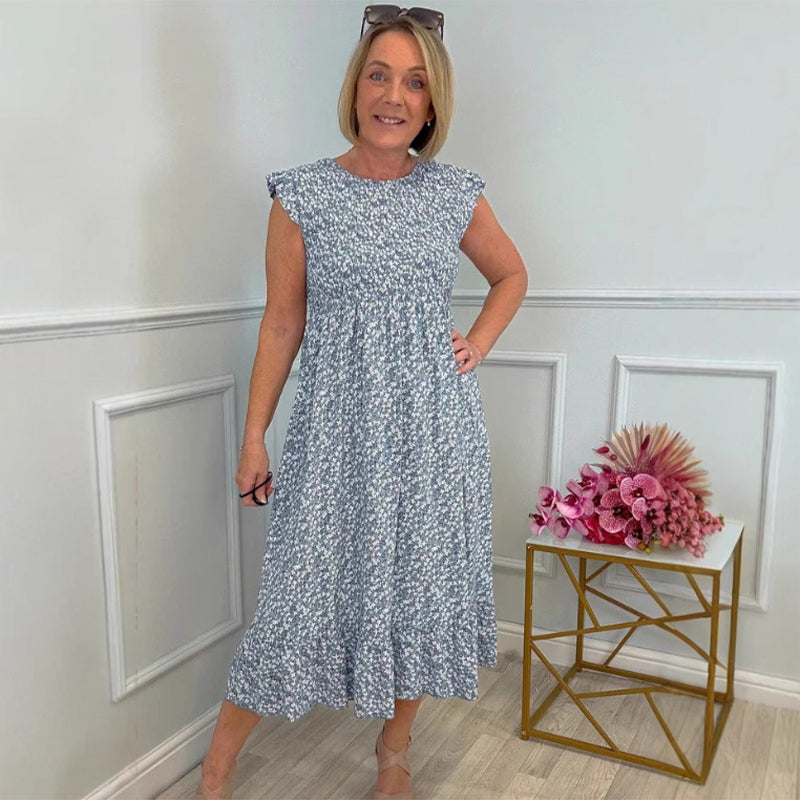 👗 Rochie înaltă elegantă cu imprimeu floral-2