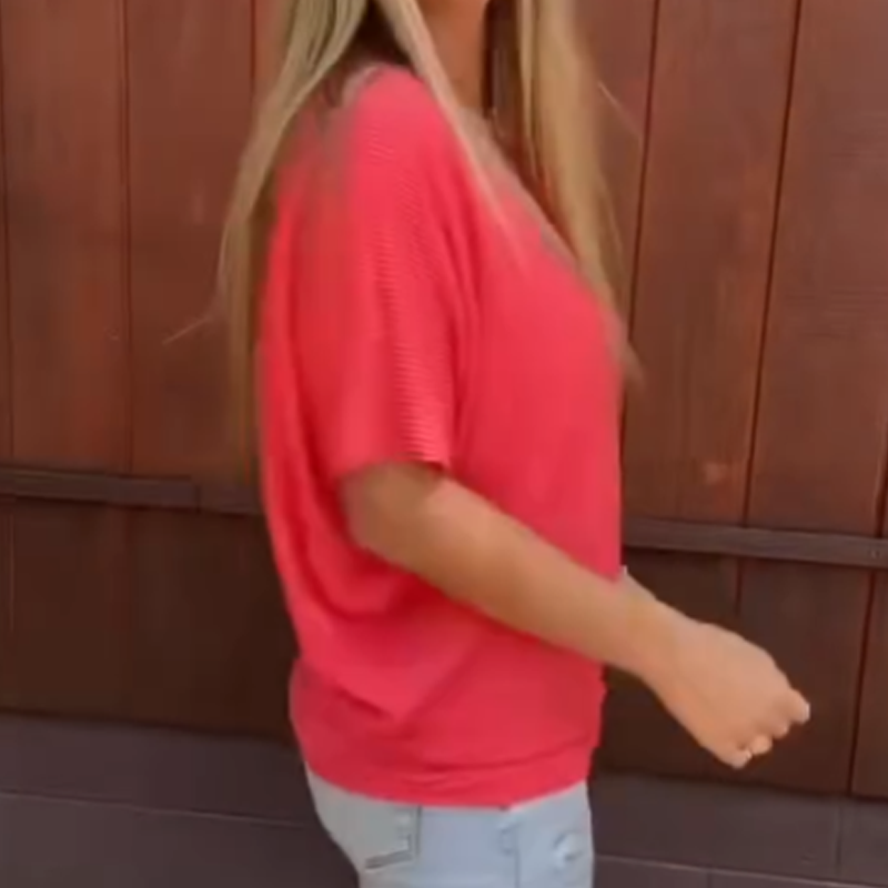 💥 Modele cele mai vândute cu 40% REDUCERE!!👕Tricou de vară cu decolteu în V pentru femei🌟-5