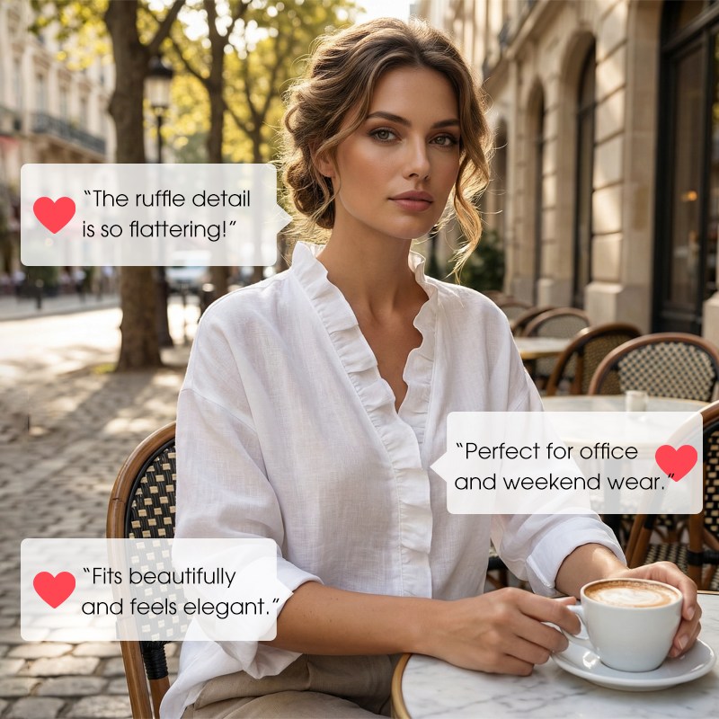 ✨ Eleganță fără efort pentru fiecare zi – Bluză premium cu decolteu în V și volane! ✨-6