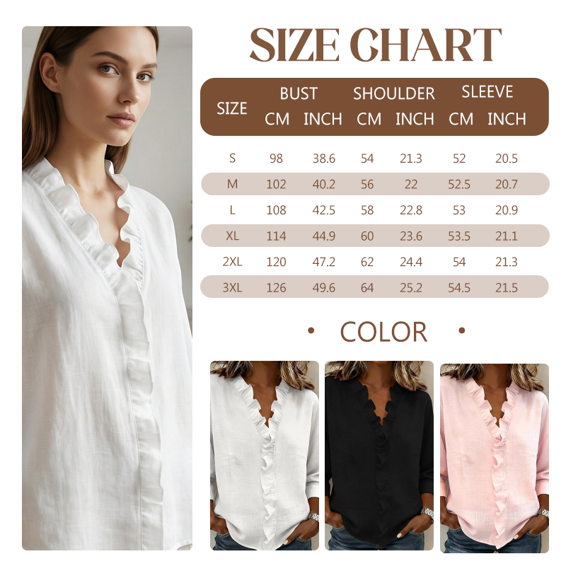 ✨ Eleganță fără efort pentru fiecare zi – Bluză premium cu decolteu în V și volane! ✨-7