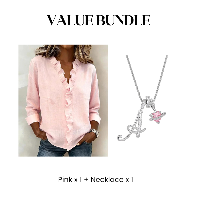 ✨ Eleganță fără efort pentru fiecare zi – Bluză premium cu decolteu în V și volane! ✨-14