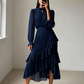 🎉Reducere limitată: 50% reducere💎👗Rochie midi cu decolteu în formă de cheiță și volane pentru femei