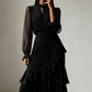 🎉Reducere limitată: 50% reducere💎👗Rochie midi cu decolteu în formă de cheiță și volane pentru femei-4