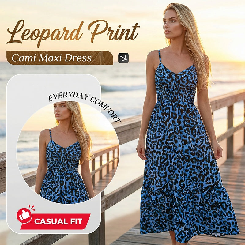 ✨Moda întâlnește farmecul😍Rochie lungă cu imprimeu leopard🐆
