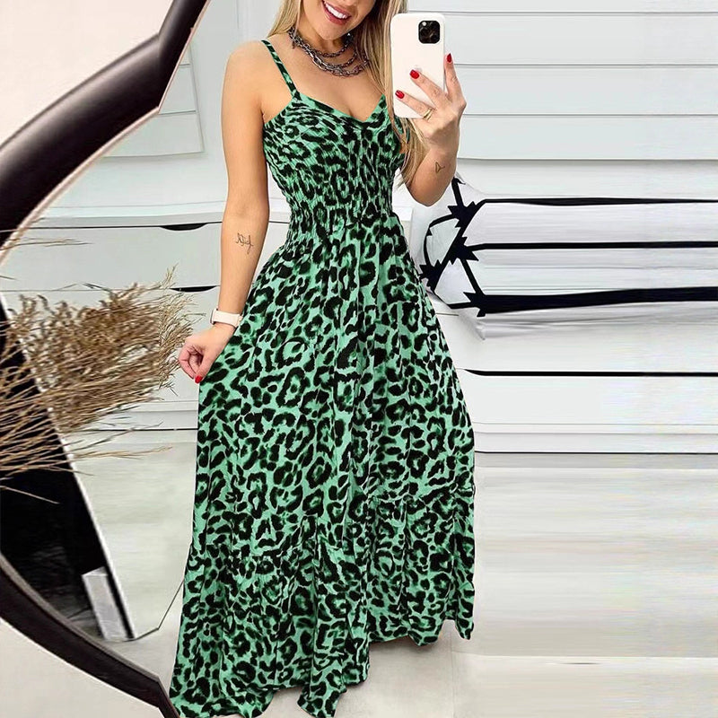 ✨Moda întâlnește farmecul😍Rochie lungă cu imprimeu leopard🐆-11
