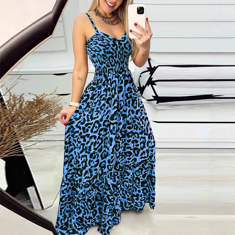✨Moda întâlnește farmecul😍Rochie lungă cu imprimeu leopard🐆-12