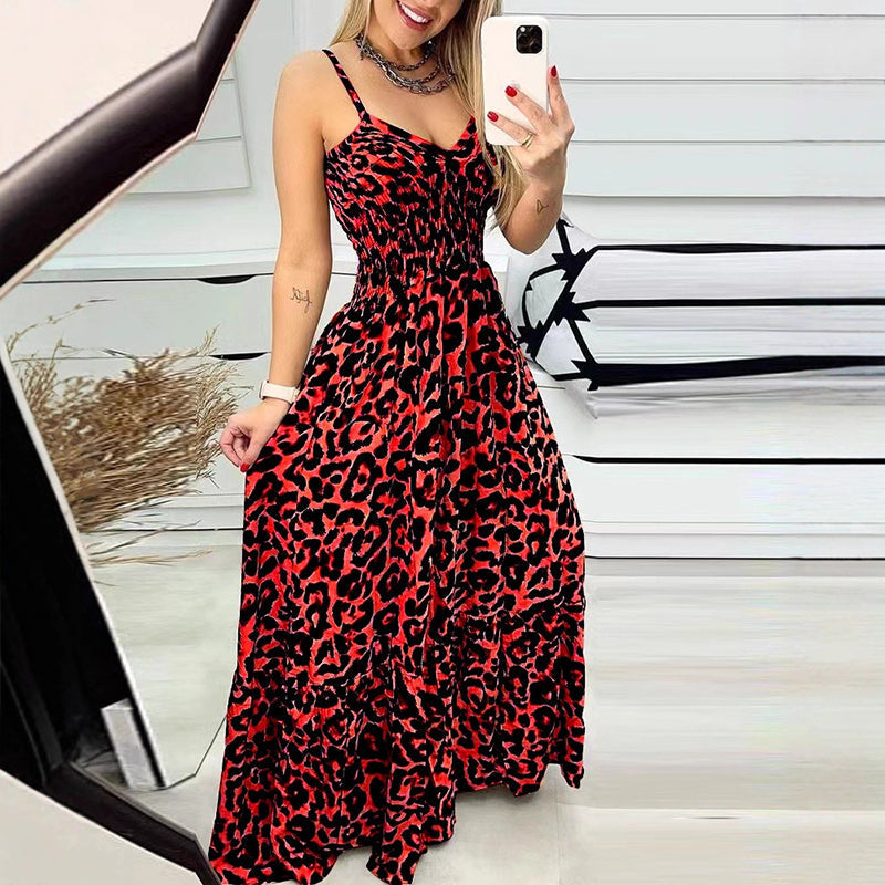 ✨Moda întâlnește farmecul😍Rochie lungă cu imprimeu leopard🐆-13