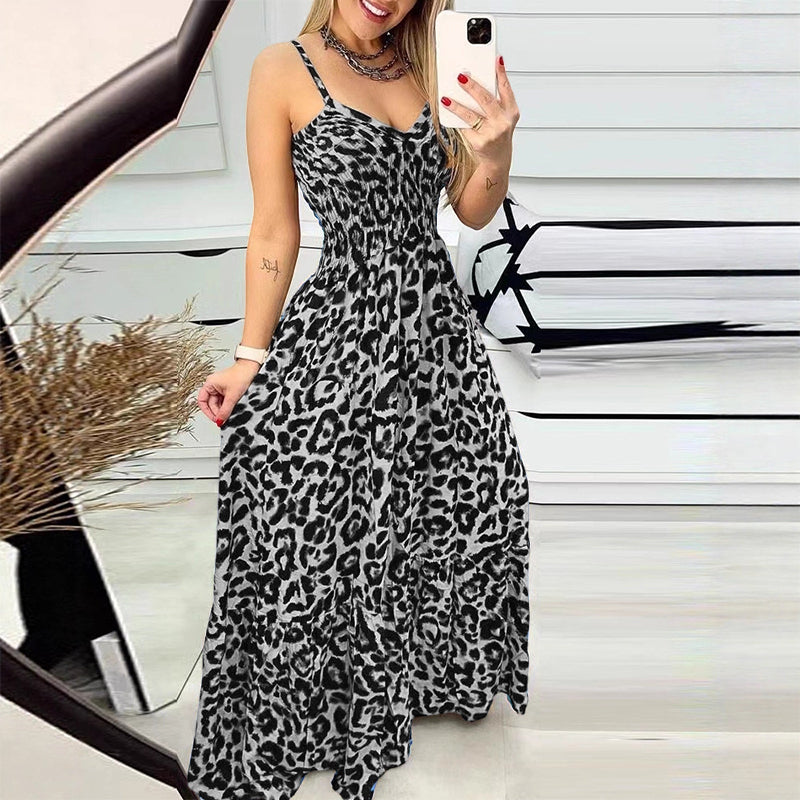 ✨Moda întâlnește farmecul😍Rochie lungă cu imprimeu leopard🐆-14