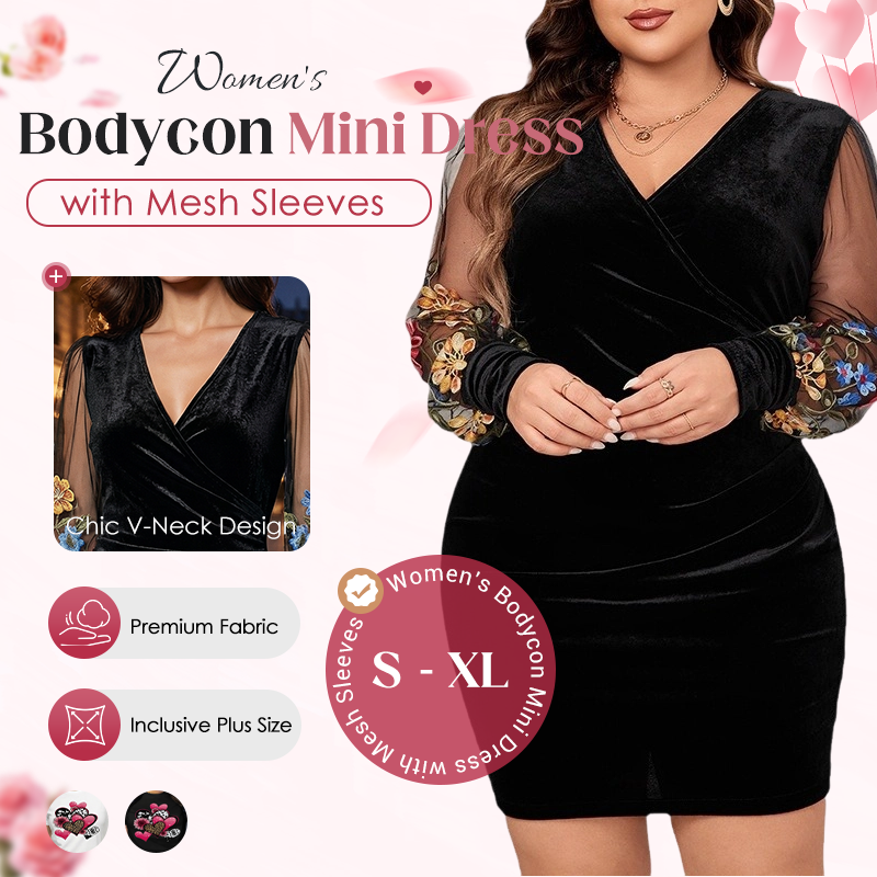 🎁Noutate cu 50% reducere💥Rochie mini mulată pentru femei, cu mâneci din plasă