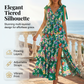 👗Reduceri de primăvară 50%!🌿🌸Rochie cu volane în trepte și decolteu în V, cu imprimeu floral, pentru femei