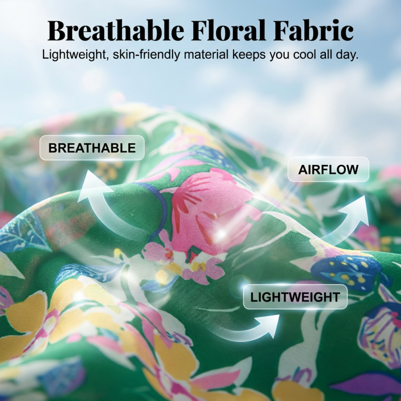 👗Reduceri de primăvară 50%!🌿🌸Rochie cu volane în trepte și decolteu în V, cu imprimeu floral, pentru femei-4