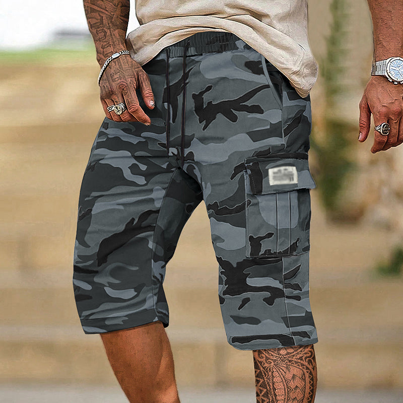 🔧La jumătate de preț👖Pantaloni scurți cargo pentru bărbați, cu imprimeu de camuflaj și multiple buzunare💥-8