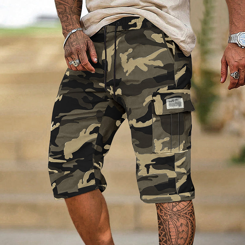 🔧La jumătate de preț👖Pantaloni scurți cargo pentru bărbați, cu imprimeu de camuflaj și multiple buzunare💥-9