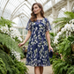 Rochie de seară pentru femei, cu croială în formă de A și imprimeu floral👗