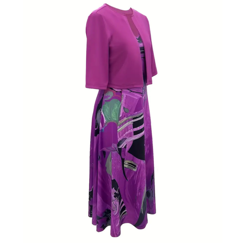 🔥Ofertă limitată: 50% reducere💎👗Set de două piese pentru femei – Cardigan scurt și rochie fără mâneci, elegante și rafinate😍-4