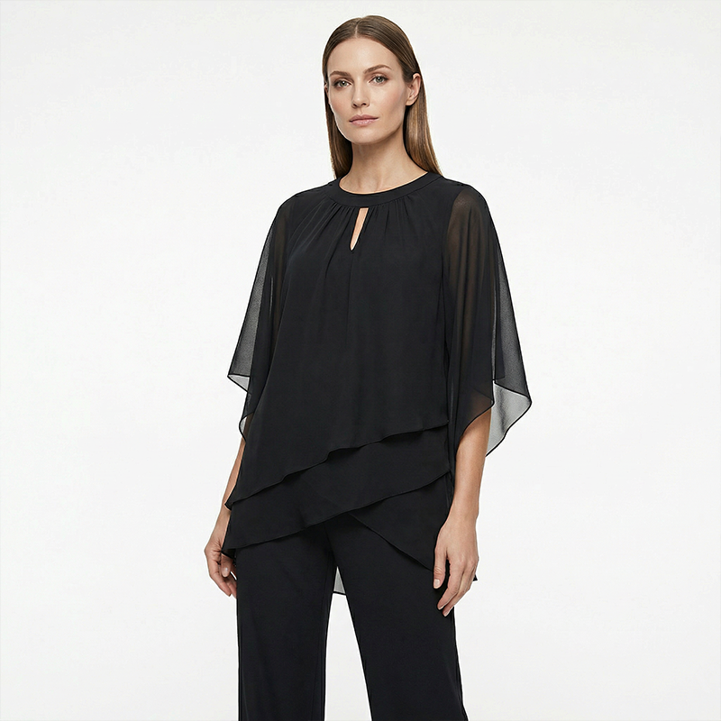 🎁Noutate cu 50% reducere💥 Set elegant asimetric din două piese, cu pantaloni-6