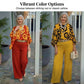 Set compus din un top retro cu imprimeu grafic și pantaloni cu croi larg pentru femei-1