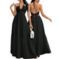 🔥😍Rochie maxi cu gât halter, fără spate și în straturi🏖️-10