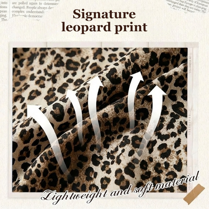 ⏳Ofertă specială limitată⏰Cămașă pentru femei cu imprimeu leopard și inserții din plasă în culori contrastante – mâneci lungi, potrivită atât pentru birou, cât și pentru ieșirile de seară ✨-3