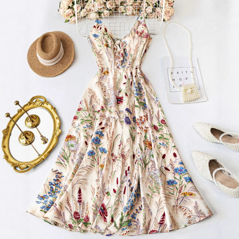 👗 Reducere de 50%! 🌸 Fustă lungă romantică, până la genunchi, în mărime mare, cu imprimeu floral și bretele subțiri — confortabilă, cu o croială care pune în valoare silueta, alegerea perfectă pentru vară și ocazii speciale 🎀-7