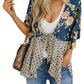 ✨Cardigane pentru femei cu imprimeu floral, mâneci cu volane, cu nod, în stil boho, lejere și fluide
