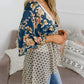 ✨Cardigane pentru femei cu imprimeu floral, mâneci cu volane, cu nod, în stil boho, lejere și fluide