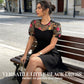 🔥Super popular😍 Rochie în A cu imprimeu floral din dantelă și plasă👗🌿-3