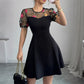 🔥Super popular😍 Rochie în A cu imprimeu floral din dantelă și plasă👗🌿-10