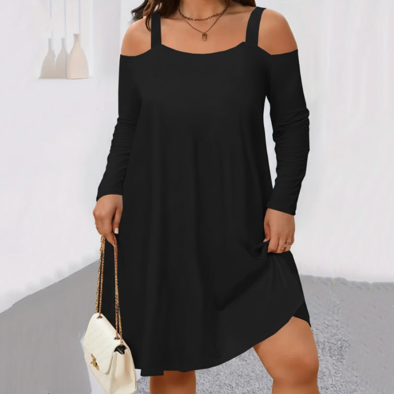 🎁 Ofertă specială pentru produse noi: reducere de 50%👗Rochie pentru femei cu umeri decupați, mâneci lungi și croi în A🔥-5