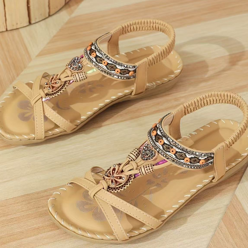 😍Sandale plate cu mărgele în stil boem pentru femei✨-9