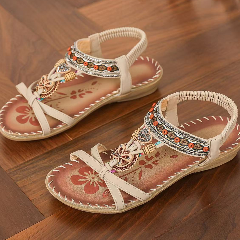 😍Sandale plate cu mărgele în stil boem pentru femei✨-13