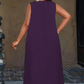 🌿Rochie largă, personalizată, care ascunde silueta, mărimi mari【XL-6XL】👗Rochie maxi casual fără mâneci pentru femei, cu buzunare-9