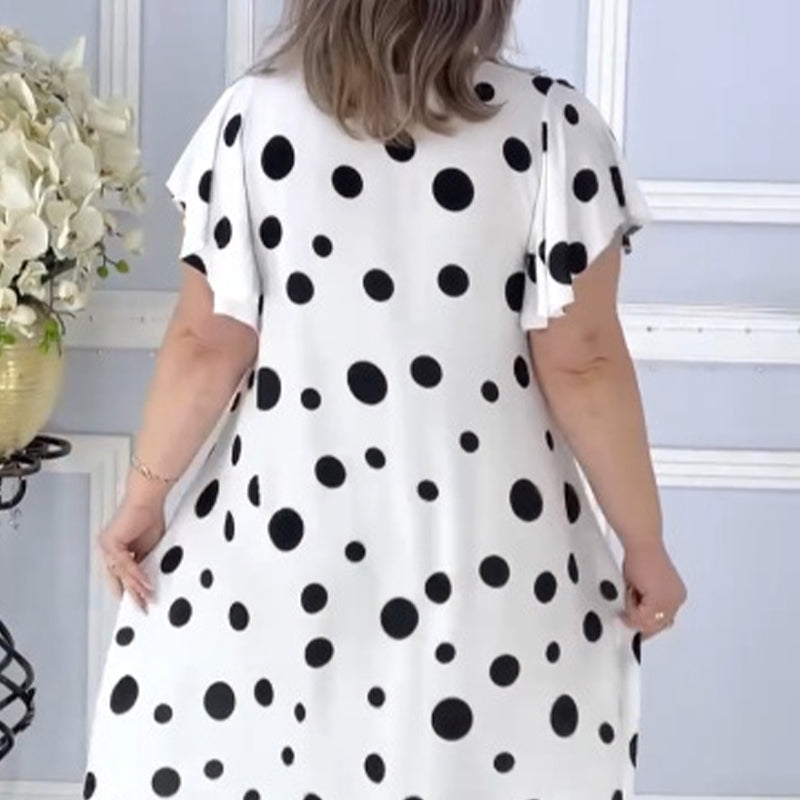 🔥【S-4XL】🌸Rochie pentru femei cu imprimeu cu buline-2