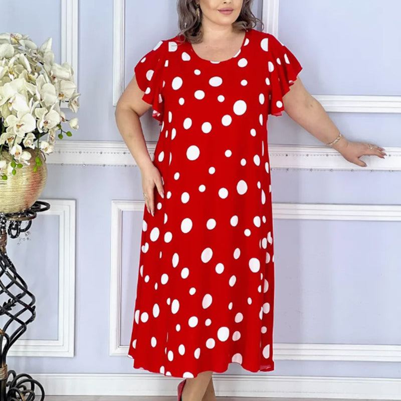 🔥【S-4XL】🌸Rochie pentru femei cu imprimeu cu buline-3