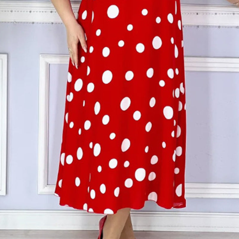 🔥【S-4XL】🌸Rochie pentru femei cu imprimeu cu buline-4