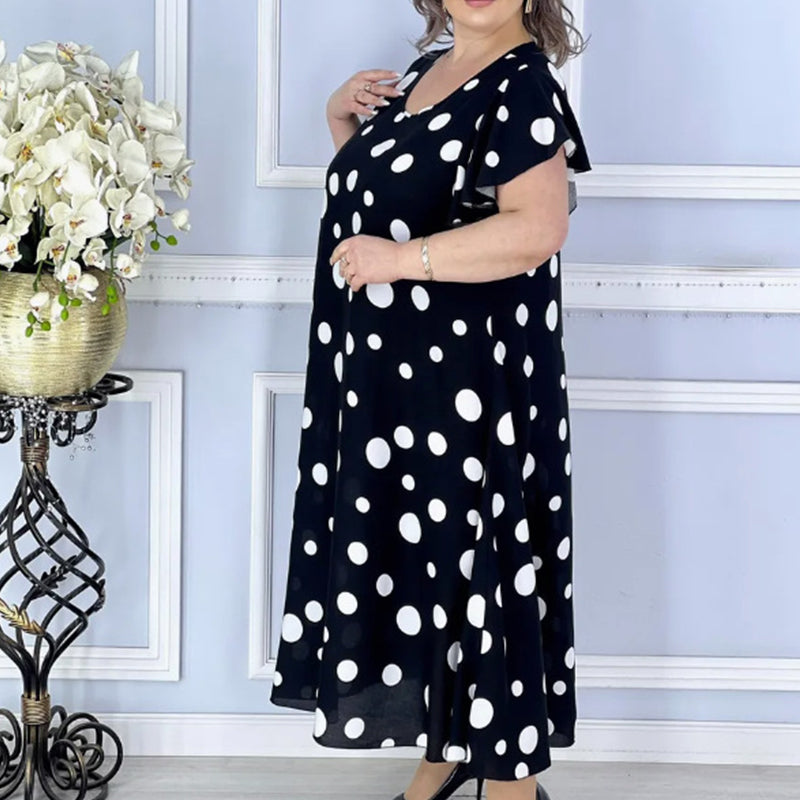 🔥【S-4XL】🌸Rochie pentru femei cu imprimeu cu buline-5