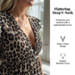 🐆👗Rochie pentru femei cu decolteu în V și mâneci fluturate, cu imprimeu☀️-1