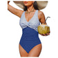☀️🏖️Costum de baie dintr-o singură piesă pentru femei, cu efect de modelare a taliei😍-11