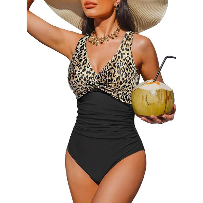 ☀️🏖️Costum de baie dintr-o singură piesă pentru femei, cu efect de modelare a taliei😍-14