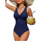 ☀️🏖️Costum de baie dintr-o singură piesă pentru femei, cu efect de modelare a taliei😍-15