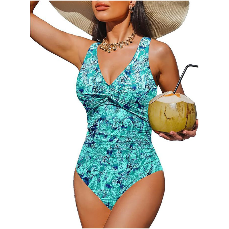 ☀️🏖️Costum de baie dintr-o singură piesă pentru femei, cu efect de modelare a taliei😍-18