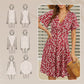 👗😍Rochie elegantă pentru femei, cu imprimeu floral, decolteu în V și mâneci scurte🏖️-5