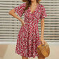 👗😍Rochie elegantă pentru femei, cu imprimeu floral, decolteu în V și mâneci scurte🏖️-9