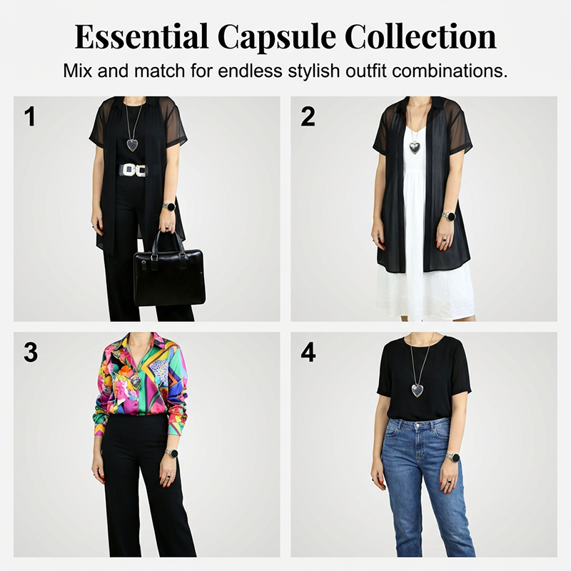 🌟Set elegant asortat, compus din vestă, pantaloni și îmbrăcăminte de exterior😍-3